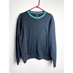 H&M Black Contrast Collar Crewneck Pullover Lightweight Sweater XL Womens